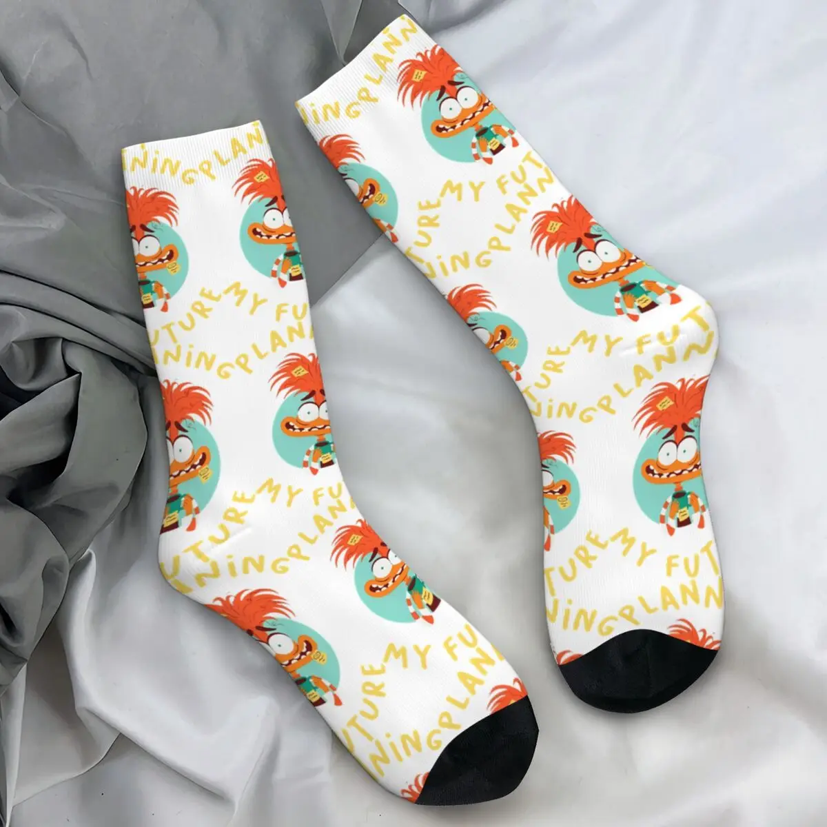 Insides Out Socks Planning my future Casual Stockings Spring Non-Slip Adults Men Socks Comfortable Custom Skateboard Socks