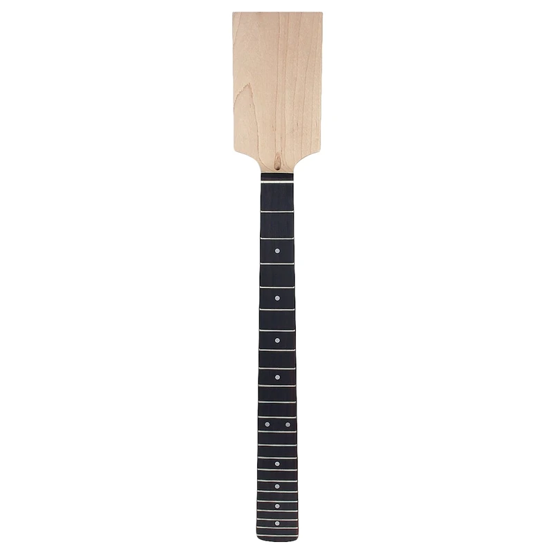 

Electric Guitar Neck Paddle Head Rosewood On Maple 22 Frets Dot Inlay Unfinished Diy Parts