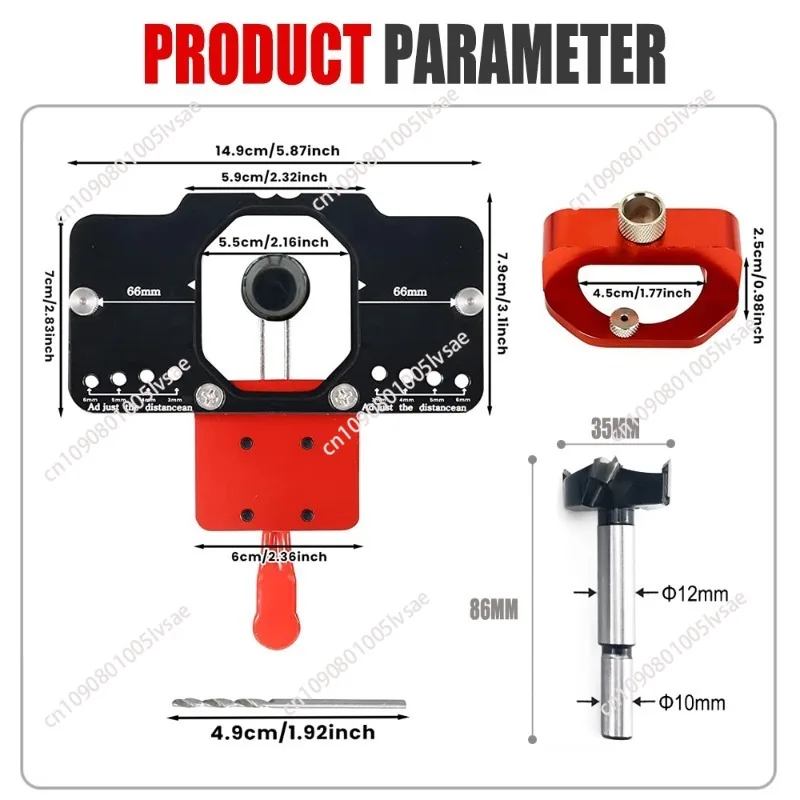 51BD Concealed Door Hinge Jig with Quick Clamps Hinge Hole Drilling Guide Locator