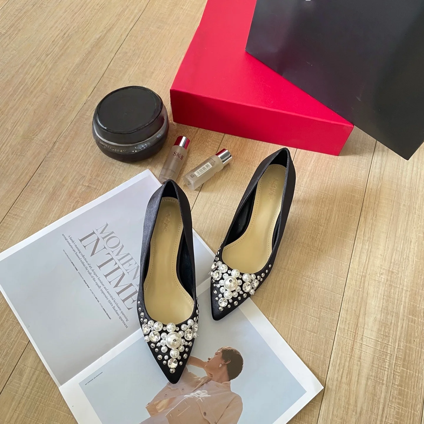 

Ladies Shoes Women Pumps New Solid Tip High Heels Woman Leisure Office Medium Heel