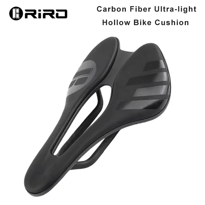 

RIRO MTB Carbon Fiber Saddle Ultra-light Hollow Road Bike Cushion Mountain Bicycle Comfortable CR-MO/EVA/Nylon Seat Cycling Part