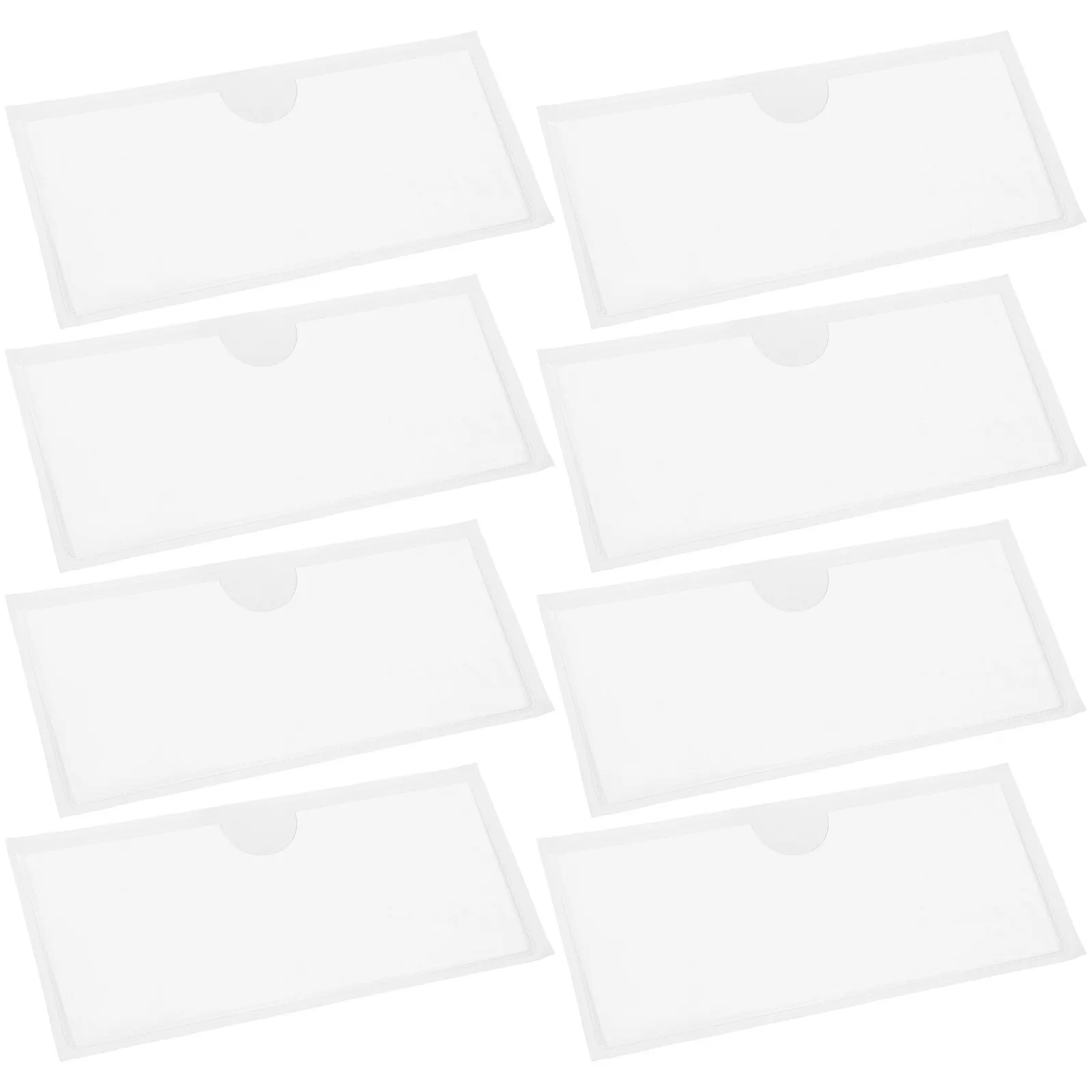 

10Pcs Transparent Self-Adhesive Label Pockets PVC Waterproof for Index Cards Business Cards Document Organizing Office Warehouse