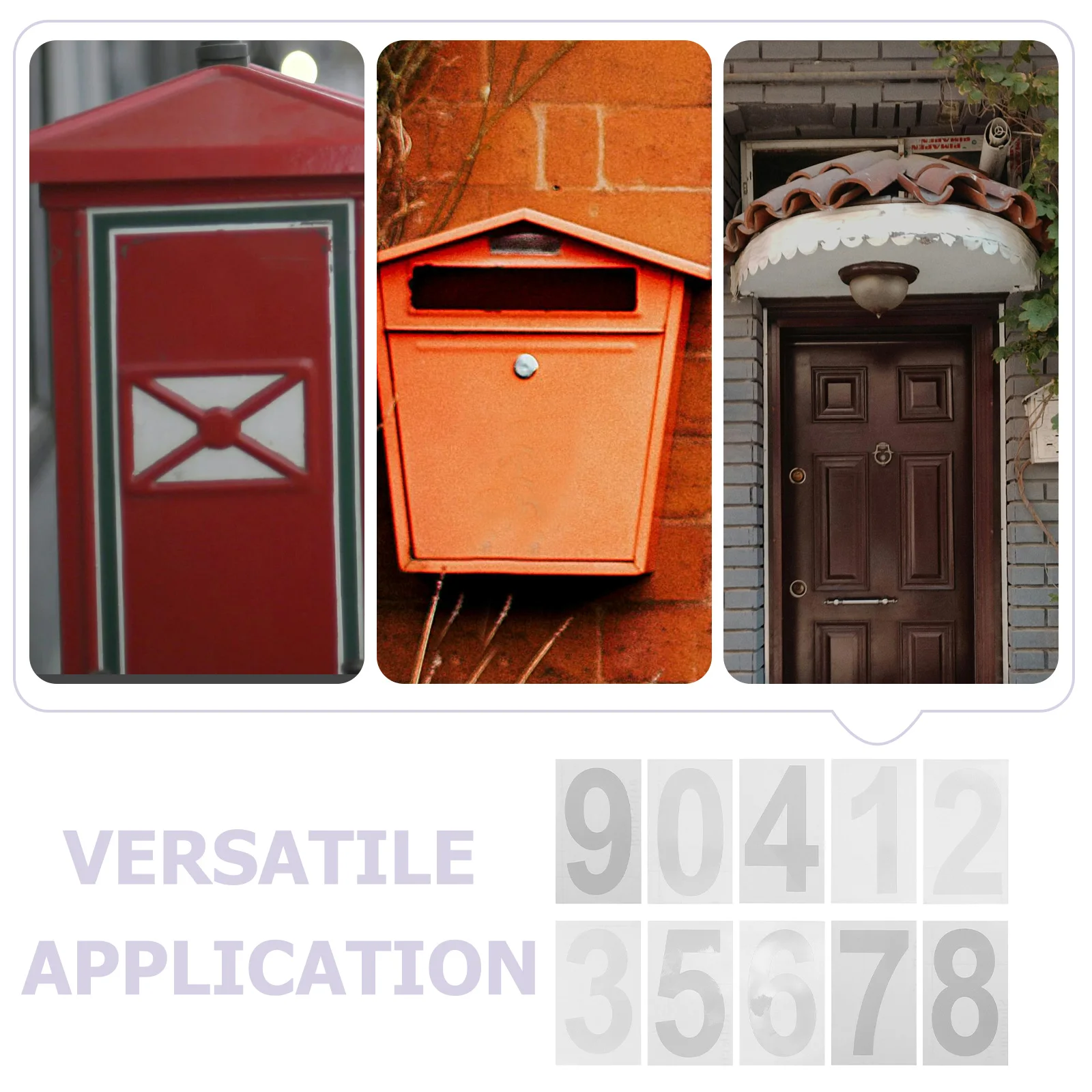 

10 Sheets Large Weatherproof Mailbox Number Stickers Adhesive Decals For Trash Cans Bicycles Outdoor House Address Durable Diy