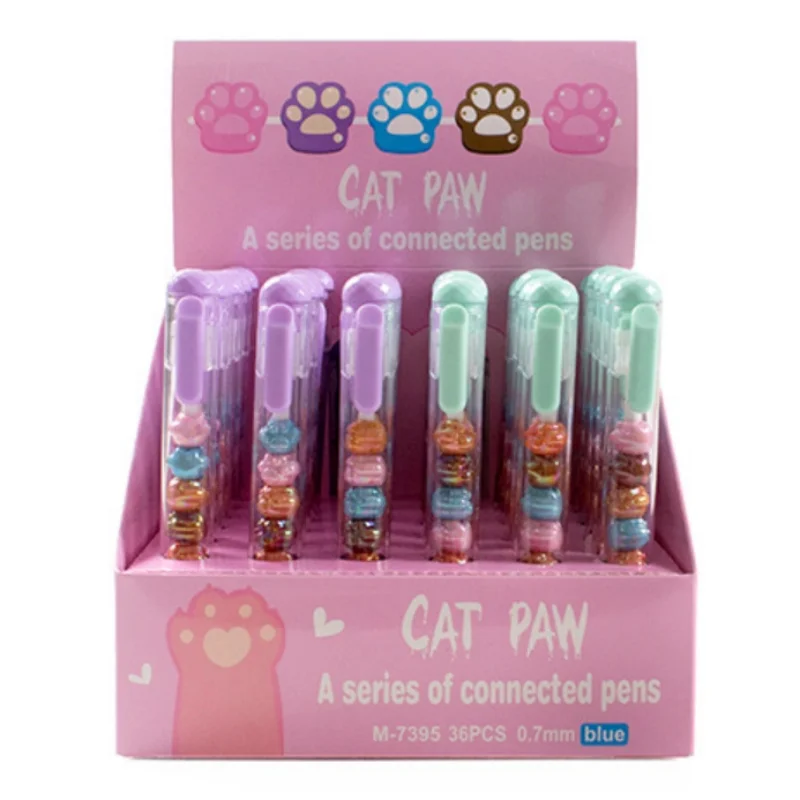 36-ピース-ロットかわいい猫の足プレスボールペンかわいいボールペン学校オフィス筆記用品文具ギフト