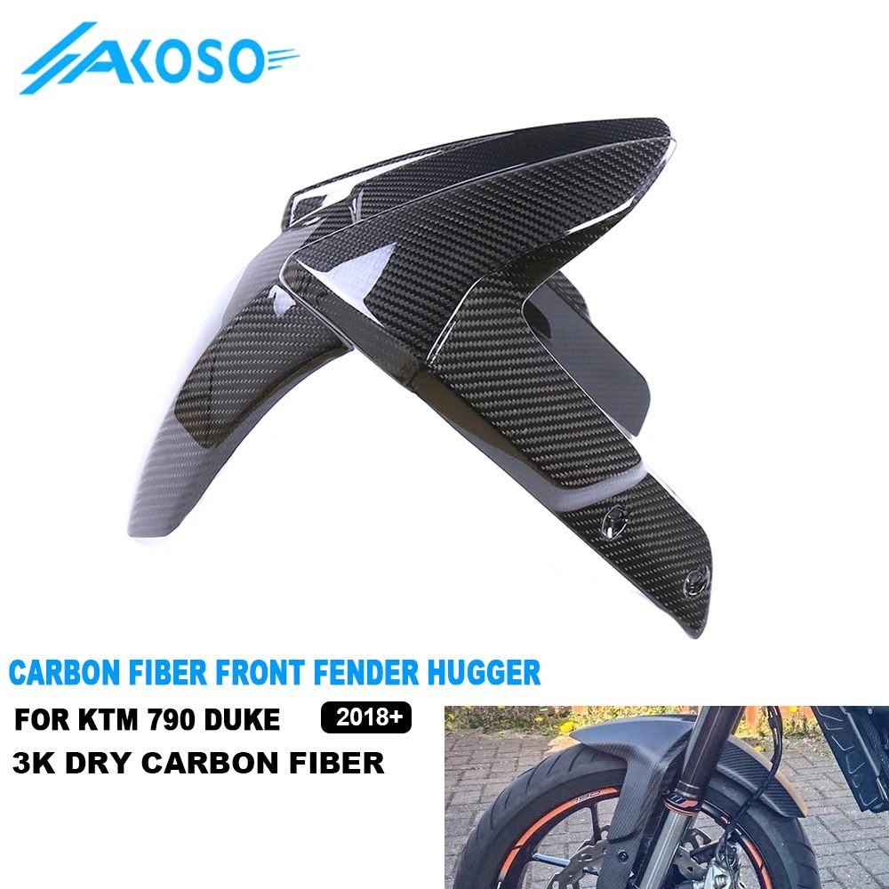 

790 890 Duke 3K Dry Carbon Fiber Motorcycle Front Fender Splash Mudguard Hugger For KTM 790 890 Duke 2018-2024