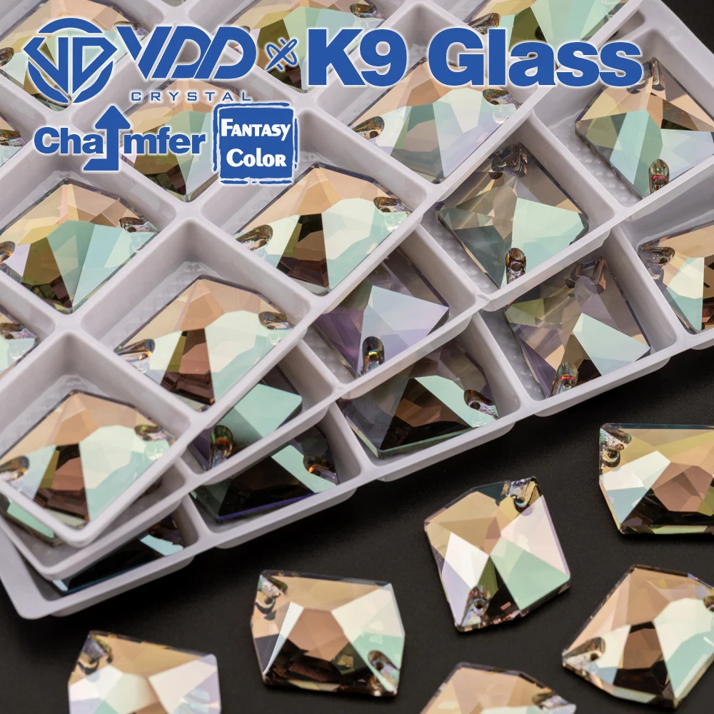 VDD Cosmic 17x21mm 15 Stück Geisterlichtfarbe Top-Qualität K9-Glas Aufnähbare Strasssteine zum Nähen Flache Rückseite Kleidungsdekorationen – Detail 4