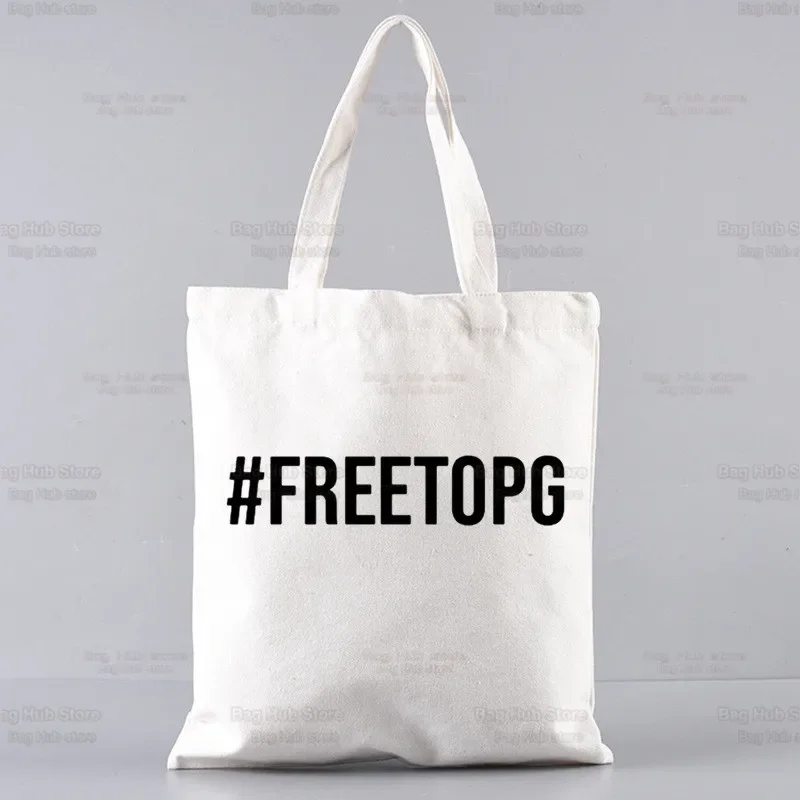 Andrew Tate Free Top G Shopper Bags กระเป๋าช้อปปิ้ง Tote Bag กระเป๋าสะพายไหล่ กระเป๋าผ้าแคนวาส กระเป๋าถือวิทยาลัยความจุขนาดใหญ่