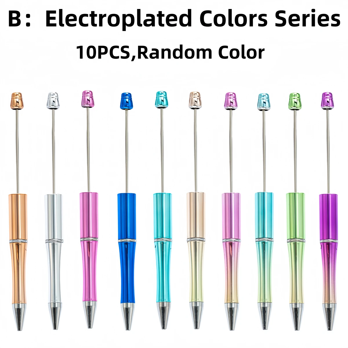 10PCS/20PCS/50PCS new plastic material black ink bead ballpoint pen,designated creative series (random color),perfect for DIY