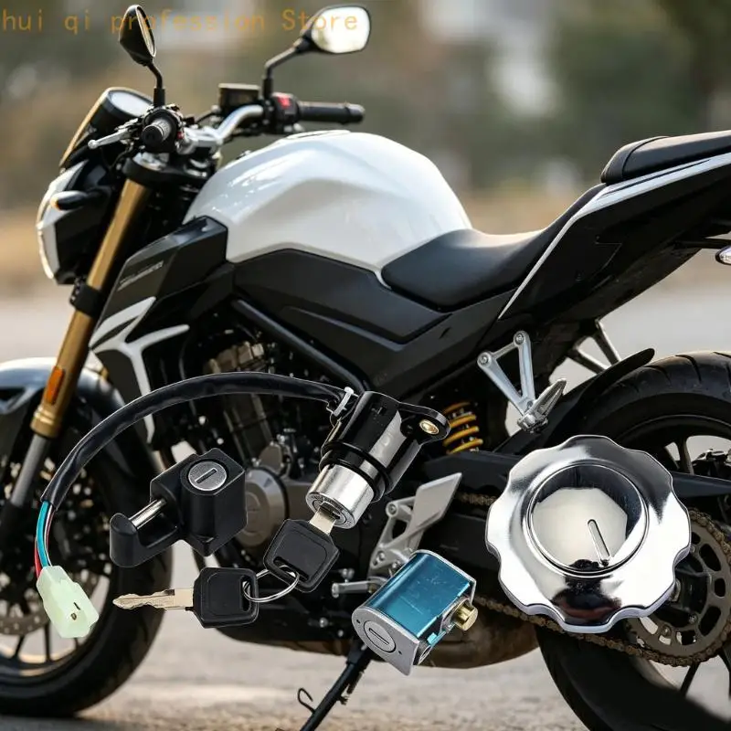 Motorrad-Service-Schloss-Set für Italien FT125 DT150 ITALIKA FT150, 4-Draht-Starterbaugruppe, Tankdeckelschloss – Detail 10