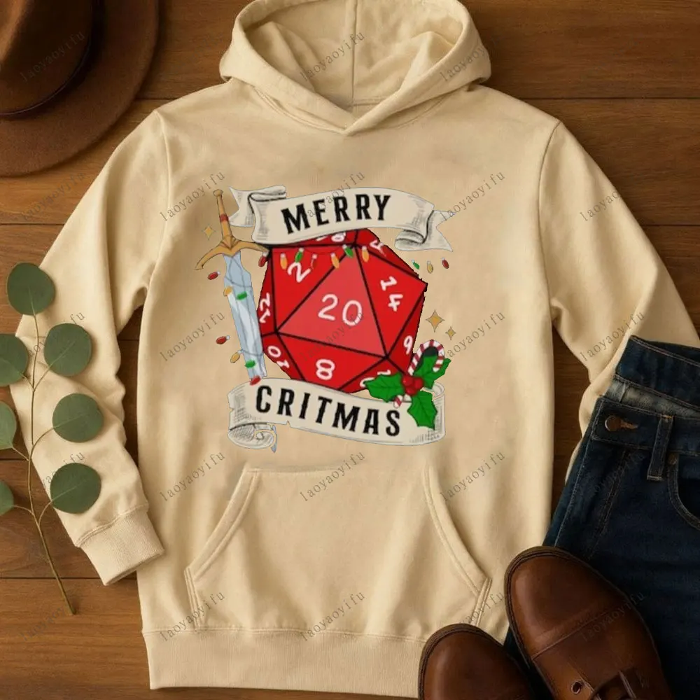 DND KERST SWEATSHIRT Dnd Kerst Unisex Dames Trui Kerst Dobbelstenen Comfortabel Warm Houden Trainingspak met lange mouwen