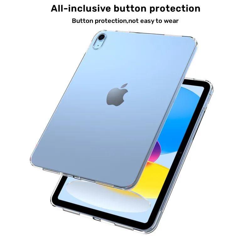 For iPad Air 5/4 Case Ultra Thin Transparent Protective Case for iPad 10th/9th Soft Silicone Cover for Pro 11 2022 2021 Funda