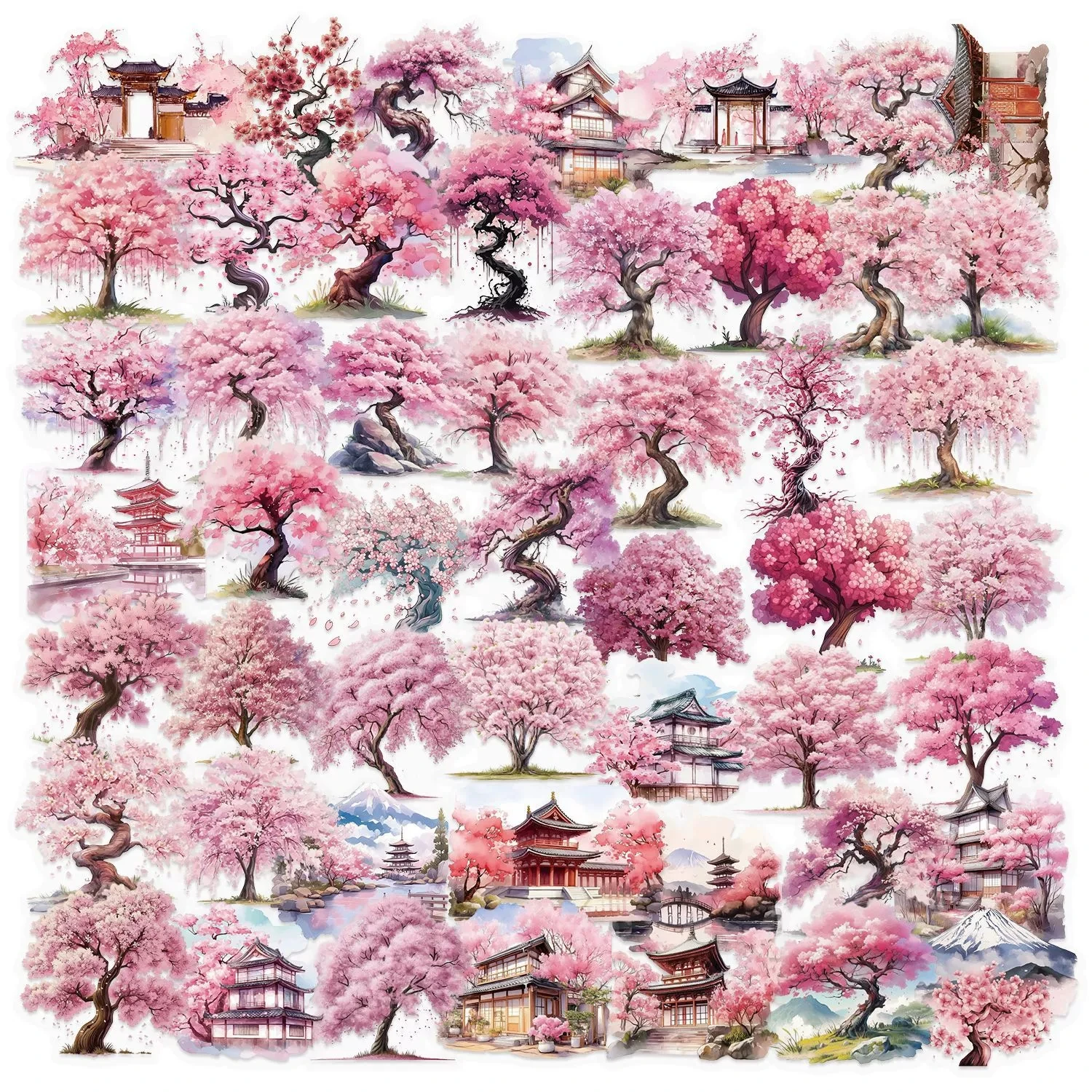 Verscheidenheid 50P/250CS Transparant PET Cartoon Plastic Sticker Pack DIY voor Kinderen Waterdicht Decor Notebook Briefpapier Penhouder