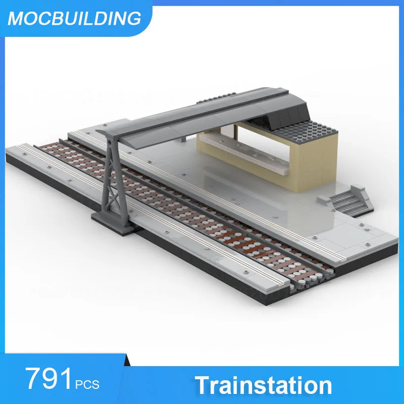 MOC Building Blocks Trainstation Architecture Model Assemble Bricks Display City Transportation View Educational Toys 791PCS