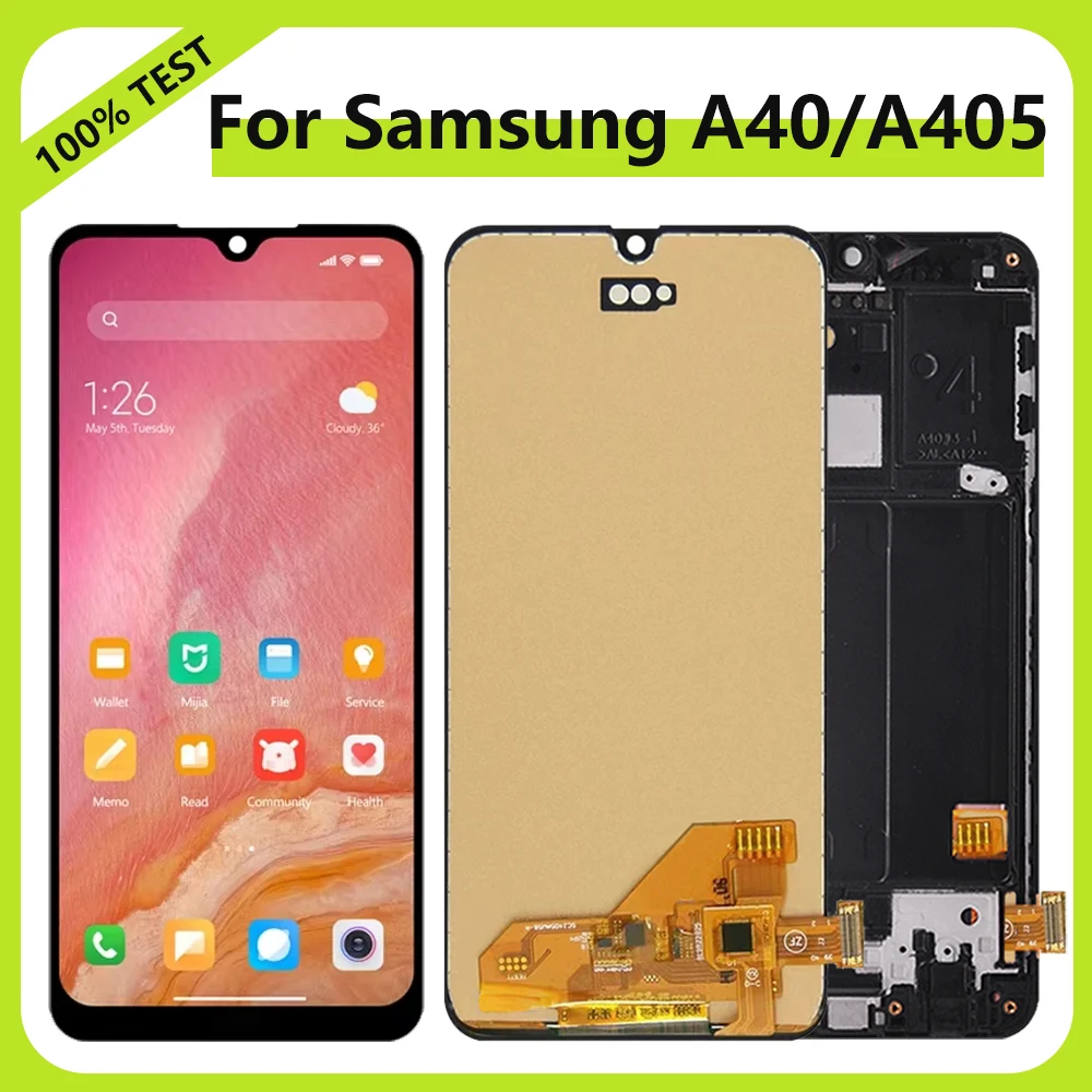 

Экран TFT A40 для Samsung Galaxy SM-A405F A405FN A405FM A405S, сменный ЖК-дисплей с дигитайзером в сборе и рамкой