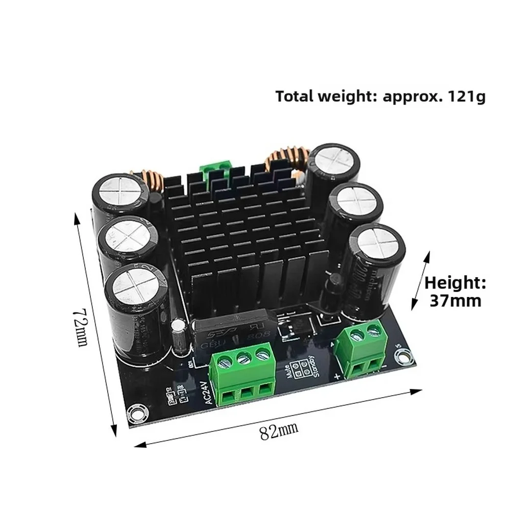 XH M253 لوحة صوت رقمية عالية الطاقة أحادية القناة TDA8954TH BTL وضع 420 واط لوحة صوت للوحة ملحقات المكثفات #6