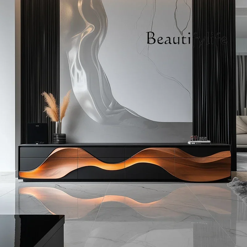 

Light Luxury High-end Art Personality Furniture Creative TV Cabinet Nordic Solid Wood Floor Storage Locker