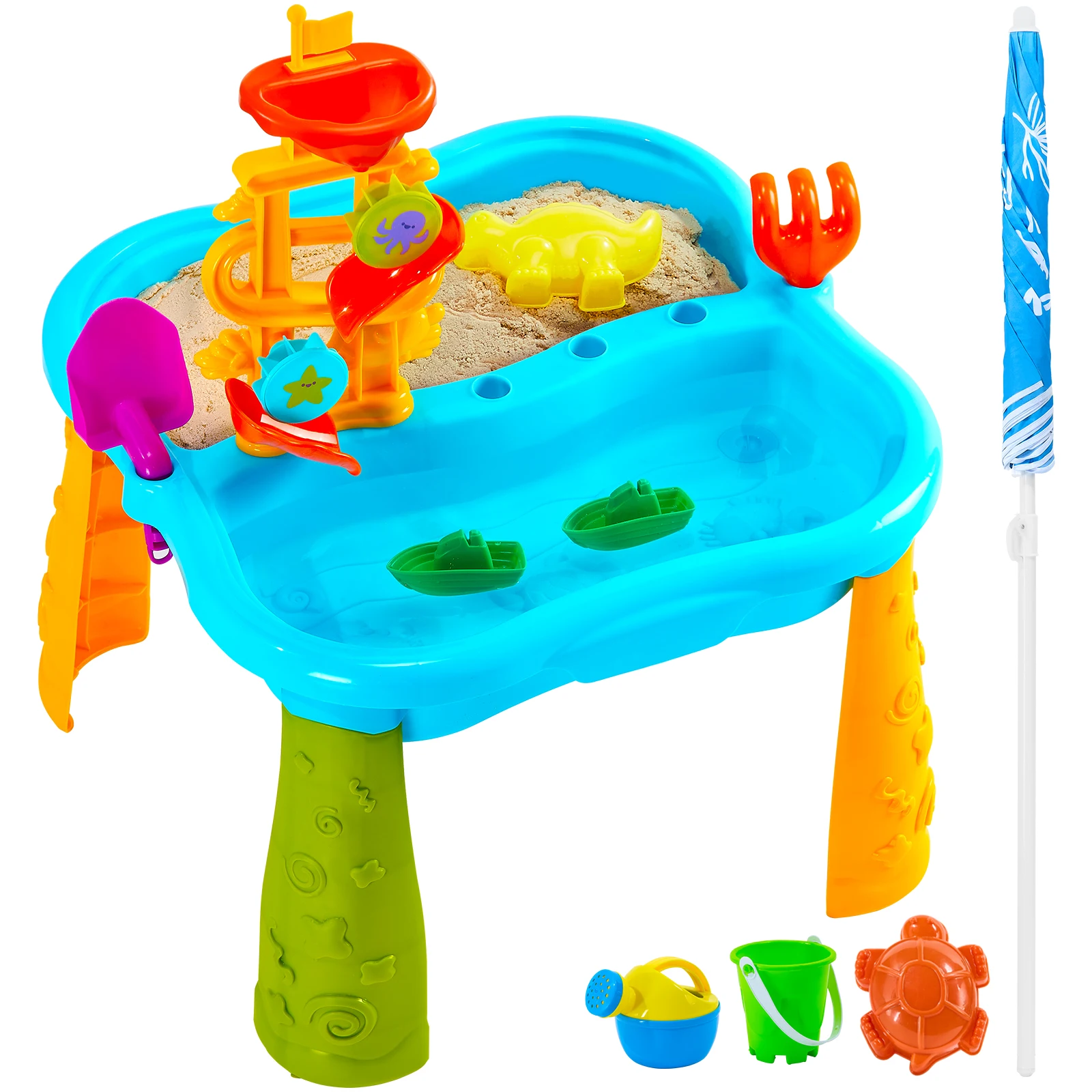 VEVOR 11PCS Beach Toys Set Sand and Water Table Playset Kids Gift Package Sandbox Toys for Toddlers Summer Activity Outdoor