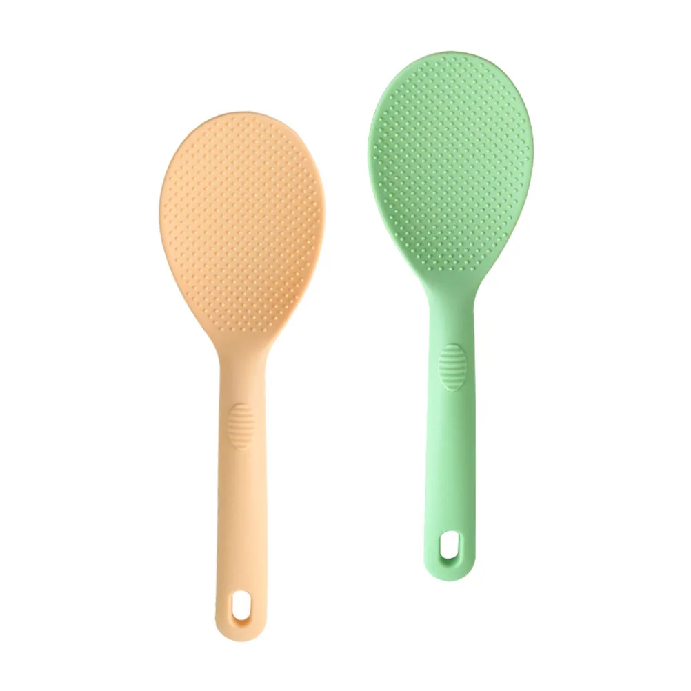 

2 Pcs Silicone Rice Spoon Paddle Non-stick Pot to Make Kitchen Gadget Household Gadgets Heat-resistant Scoop Portable Potato