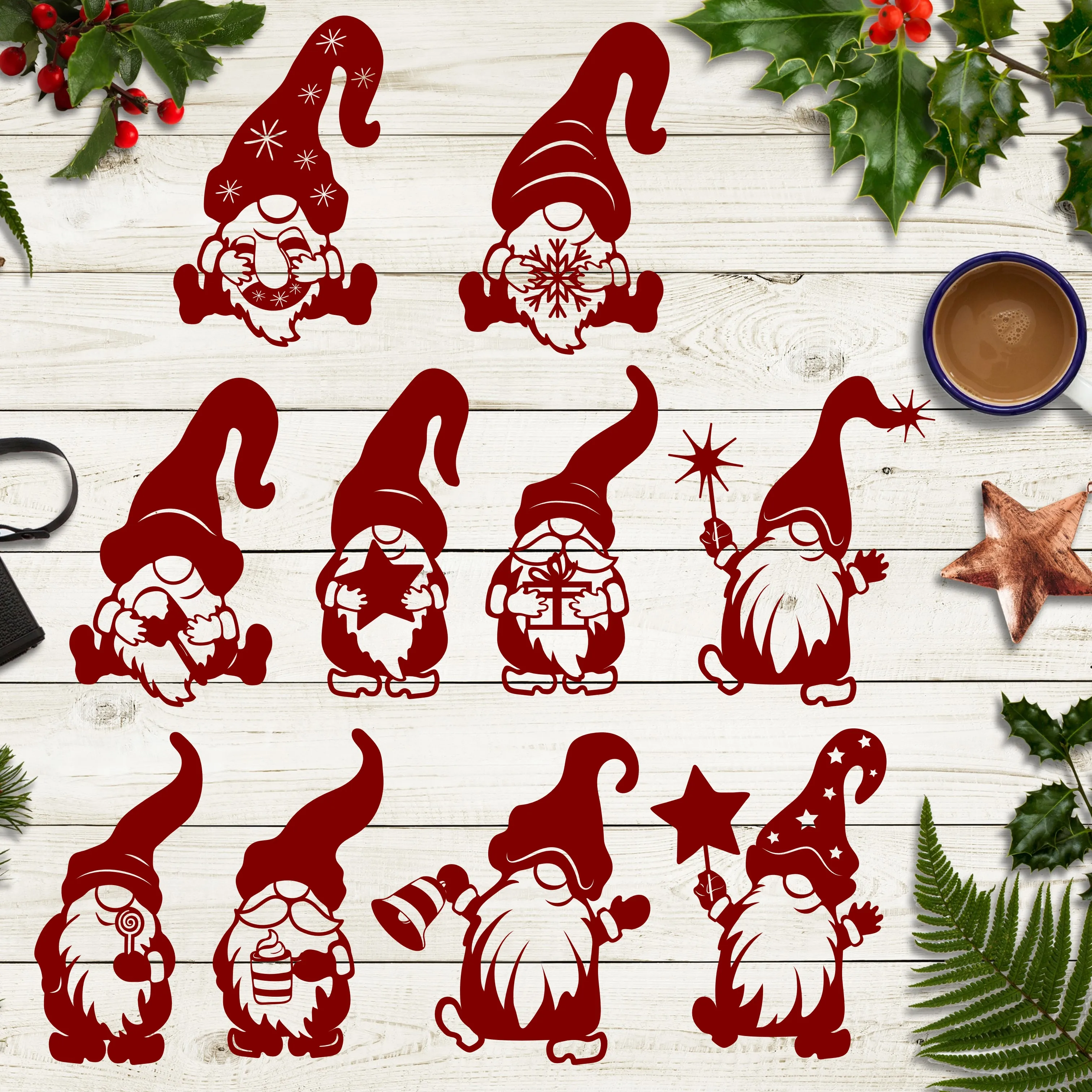 Christmas Gnomes Metal Cutting Dies Santa Claus Embossing For Card Making Scrapbook Envelope DIY Paper Craft 2023 New Arrivals