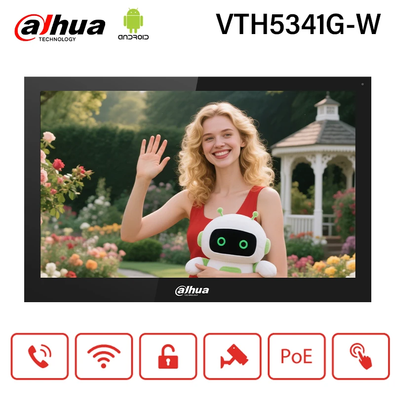 

Оригинальный внутренний монитор Dahua IP и Wi-Fi с экраном и 10-дюймовым сенсорным экраном, IP-камера с портом PoE RS-485 MultiLang VTH5341G-W