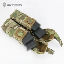 Chaleco táctico MOLLE nylon 1000D con doble portacargadores para AK/AR