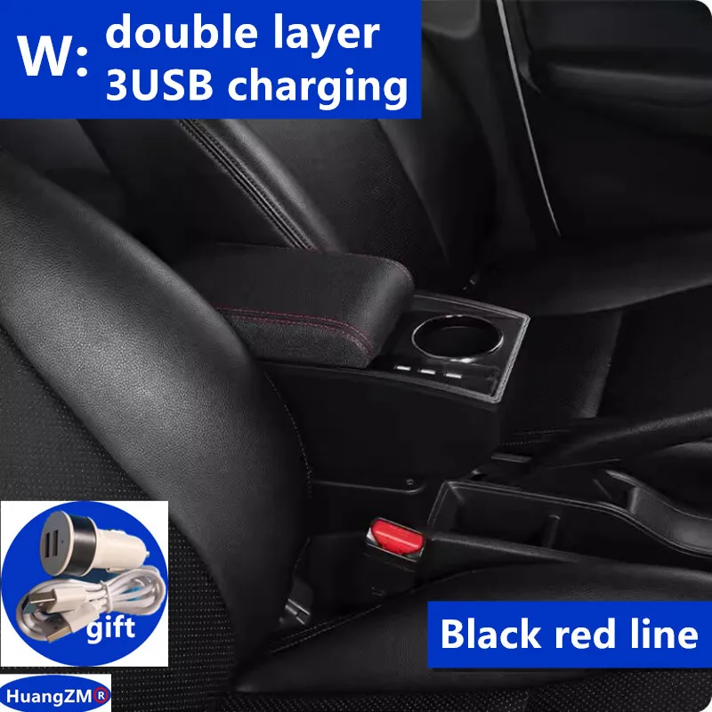 Voor Peugeot 206 Armsteun doos Voor Peugeot 206 207CC Cabrio Auto Armsteun Opbergdoos bekerhouder Gewijd Retrofit Auto Accessoires