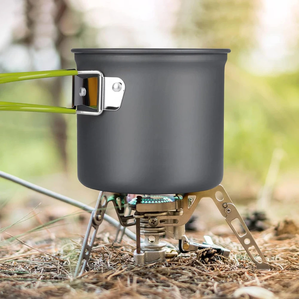 Obrázek 7: Kemping vaření systém aluminium slitina teflonové outdoorové plyn palič sporák turista hrnec sada pohár nádobí kastrol turistika túra BBQ