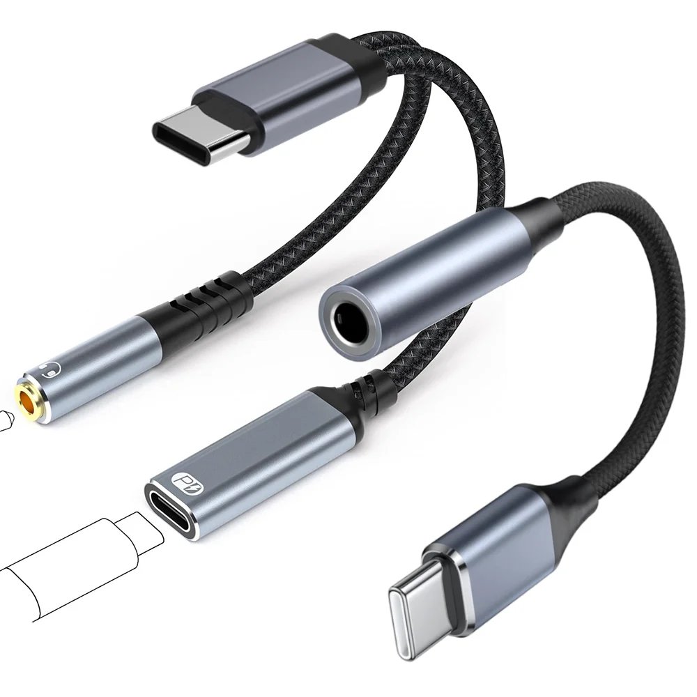 

HiFi USB Type C to 3.5mm Jack Adapter Cable Wired Headphone Converter Aux for iPhone 15 16 Car Plug and Play Huawei Xiaomi