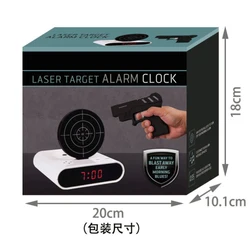 Lazy Man Gift Recordable Wake Up Pistol Gun Shoot Target Student Infrared Shooting Digital LED Desktop Bedside Table Alarm Clock