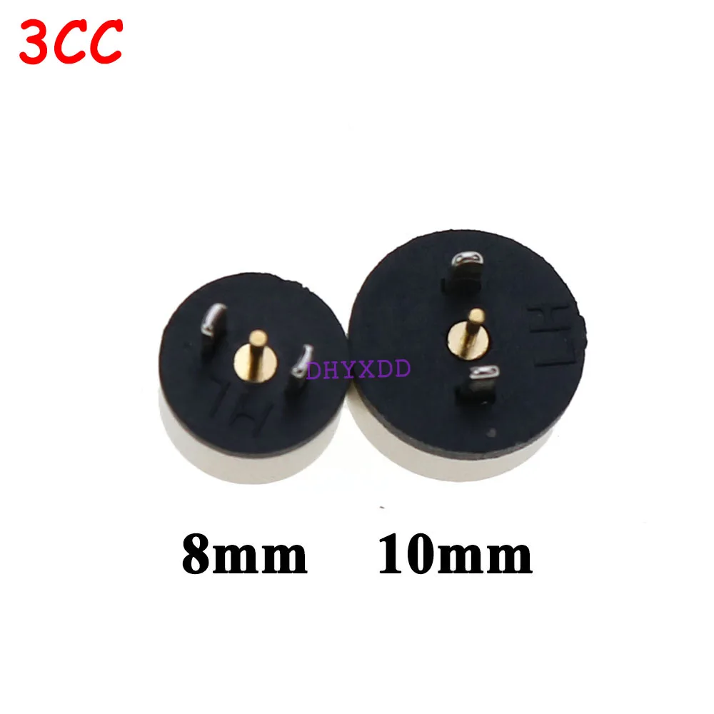 8mm 2Pin 5V 2A High Current Magnet Spring-Loaded Magnetic Cable Pogo pin Connector Probe Solder Wire Type