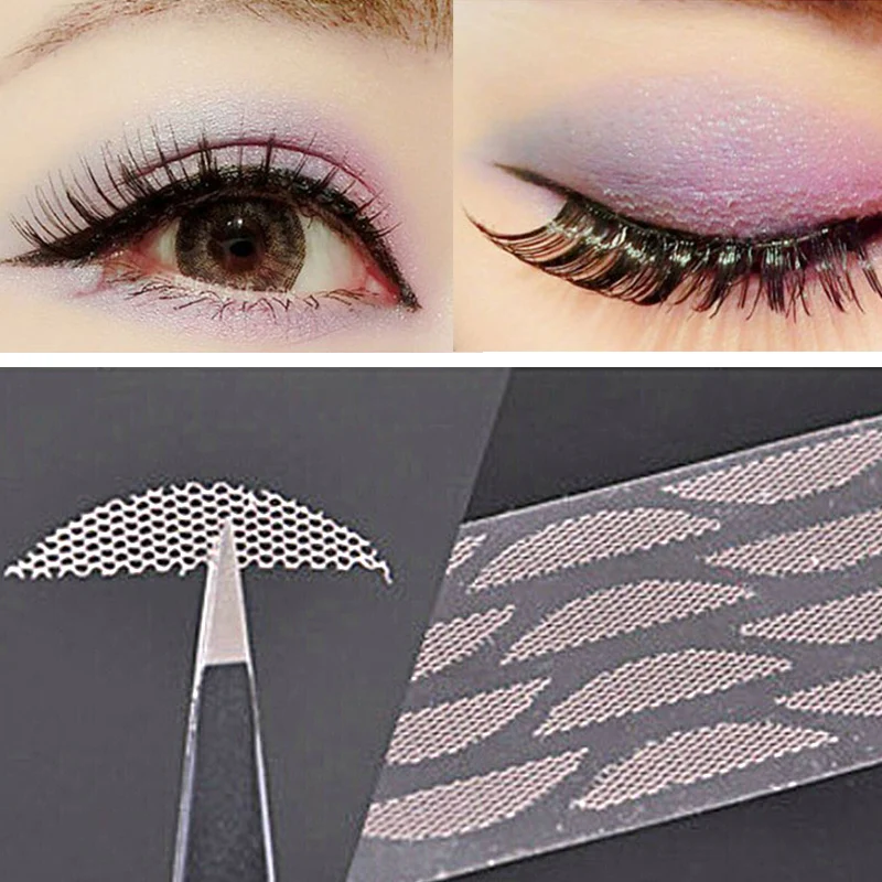 240 pz/set adesivo palpebra in pizzo donna Make Up nastri per Eyeliner maglia invisibile nastro a doppia palpebra per occhi trucco strumento per palpebre di bellezza