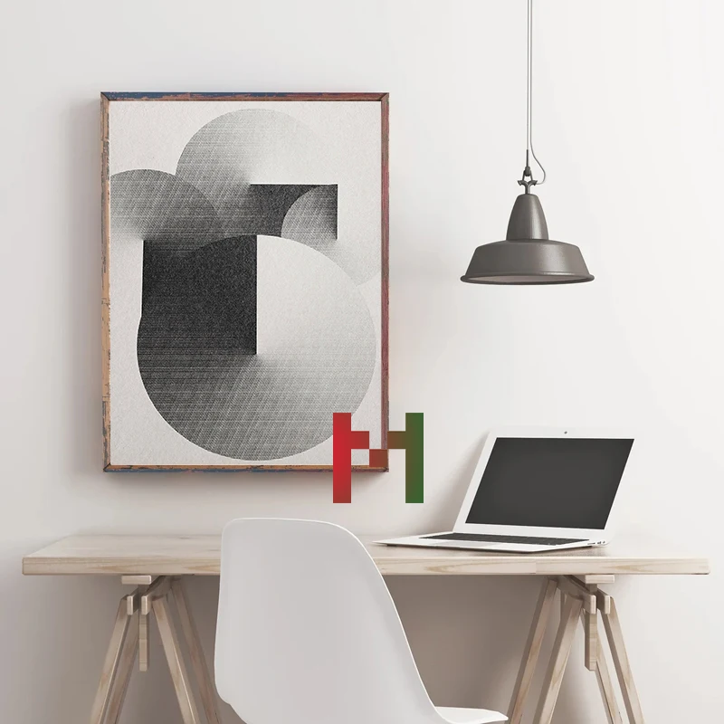 Exhibition Art Ying Yang Black Bauhaus Print Canvas Poster Exhibition Poster Bauhaus Design Modern Wall Art Home Wall Decoration