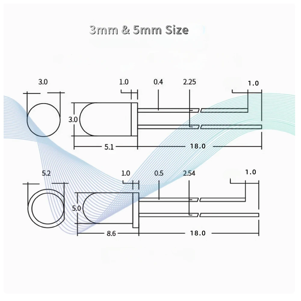 5 Colors 500 pcs 5mm LED Diode Lights Assored Kit Pack Bright Lighting Bulb Lamps Electronics Components 5 mm Light Emitting Dio