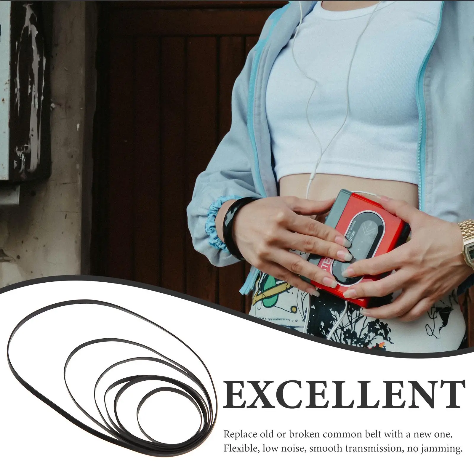 50 stks Cassette Machine Riem voor Recorders DVD Drive Video Machine Rubberen Riem Flexibele Reparatieset Onderhoud