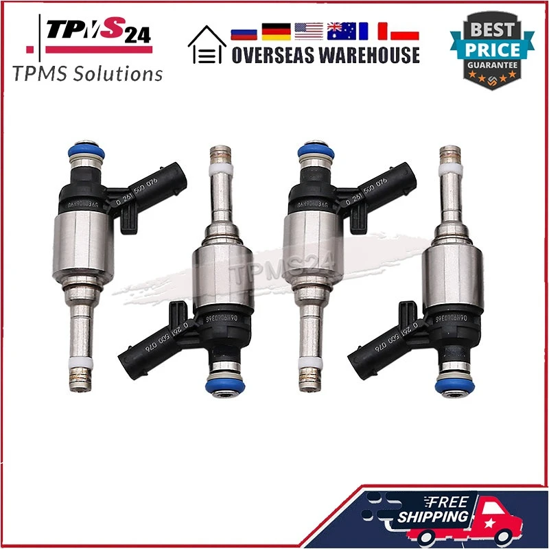 4pcs Fuel Injector For Audi A3 A4 A5 A6 Q3 Q5 TT Seat Freetrack Leon Volkswagen Beetle CC EOS GTI Jetta Passat Tiguan 06H906036G