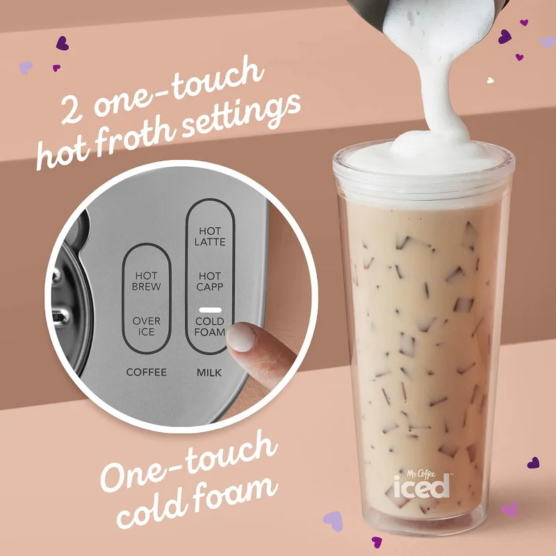 

(UUX) Кофеварка для горячего кофе Latte Lux 4 в 1 со встроенным вспенивателем молока на одну порцию, 22 унции UQ