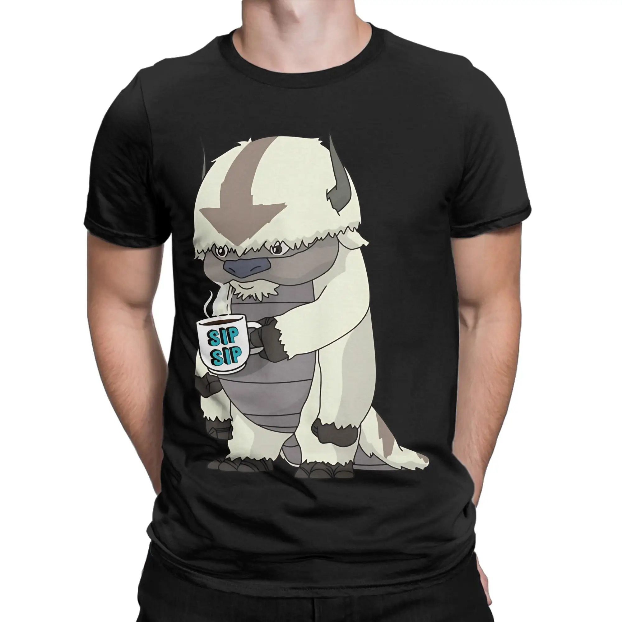 Appa Sip Sip Avatar T Shirt Men's  Street Style T-Shirts Summer O Neck Novelty Tees Casual Oversize Tops