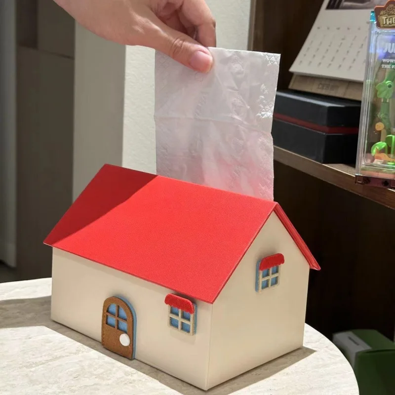 

DSA Small House Room Flip Home Bedroom Tissue Box Creative Storage Box Ornament High Value