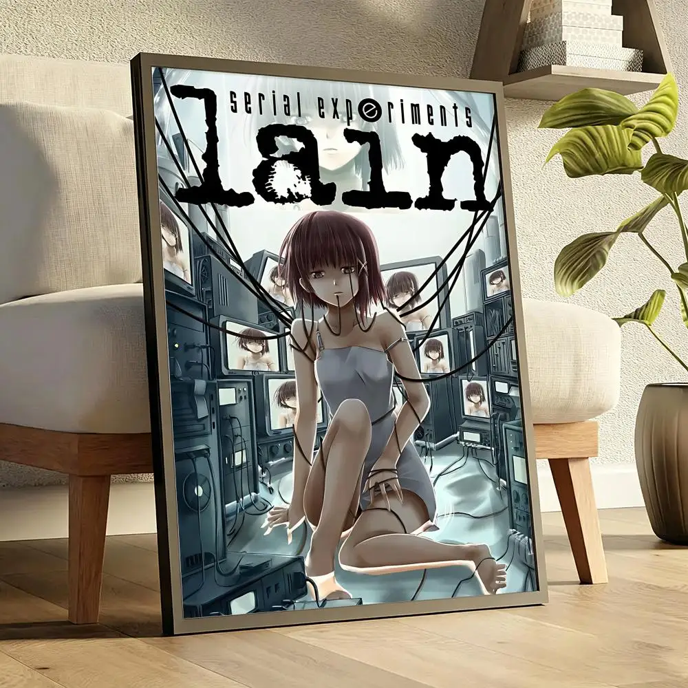 Serial Experiments Lain Painting Calligraphy Canvas Poster Wall Art Aesthetic Home Decoration for Living Room