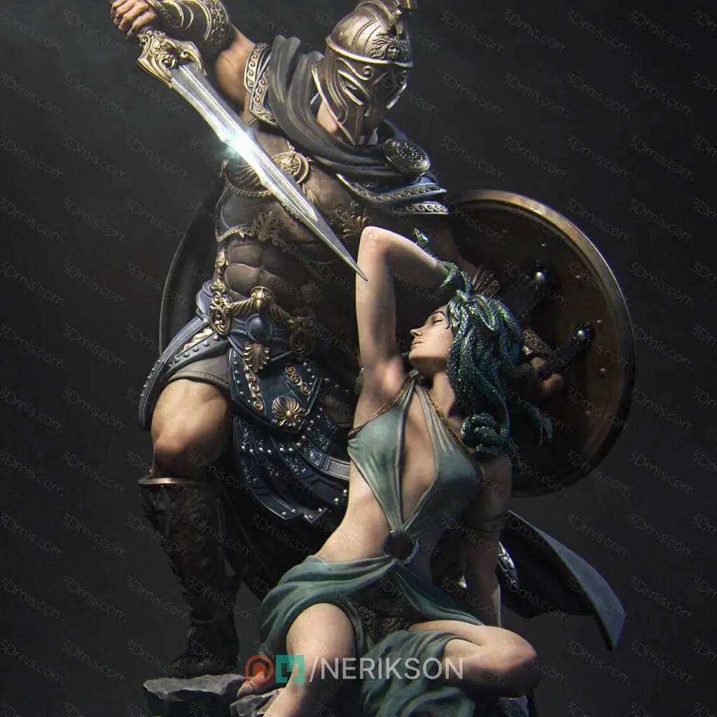 

1/24 Scale Resin Figure Assemble Model Kit Poerxiusi and Medusa Unassembled Unpainted 3D printing toy 1392