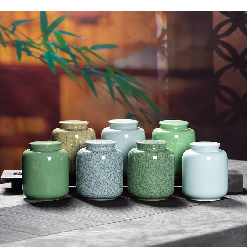 

Ceramic Tea Cans Nut Dried Fruit Jars with Lid Home Candy Storage Sealed Jar Coffee Box Container