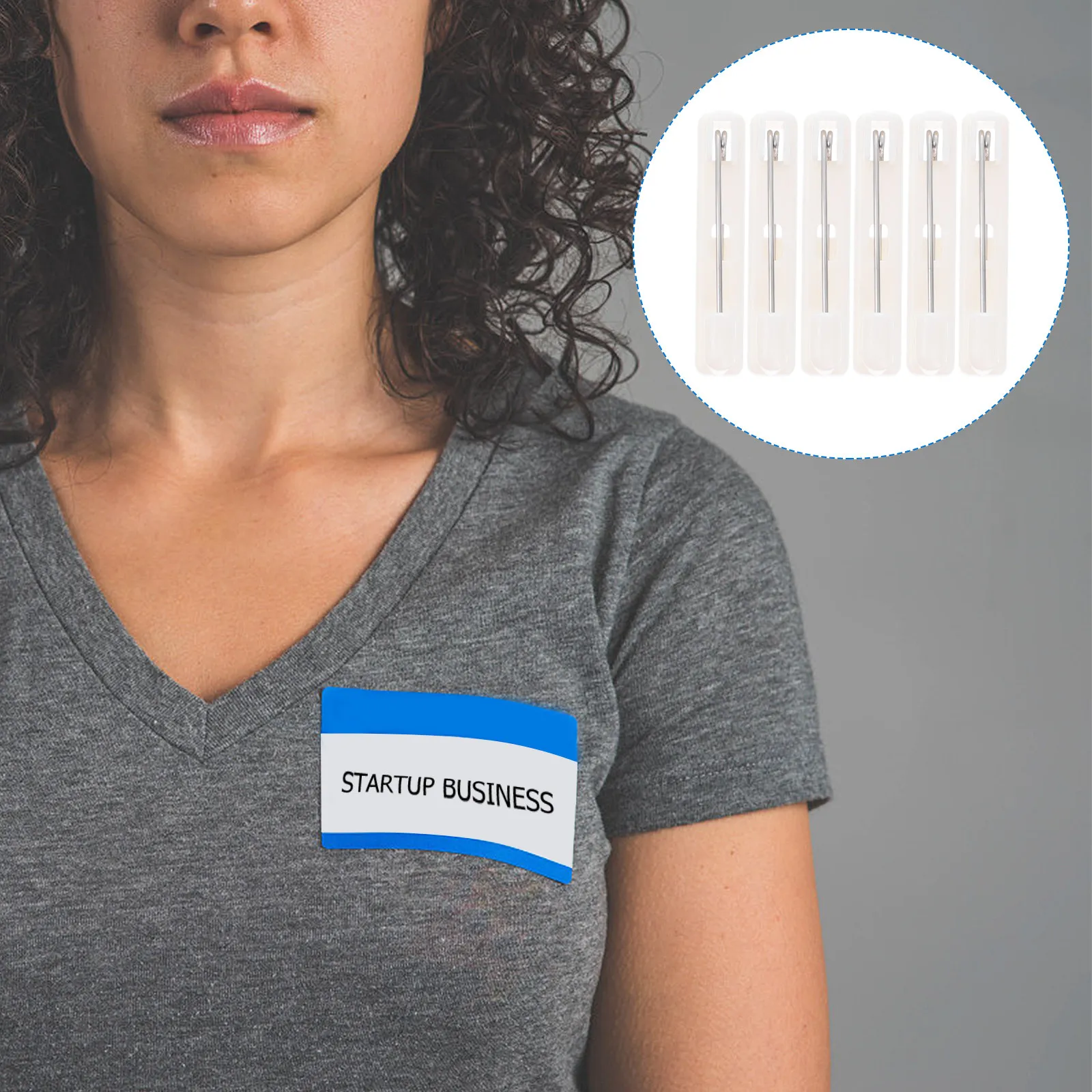 300pcs Lightweight Number Card Bar Brooch Pins – Name Tag Badge Clips for Office, Restaurant & Work Use
