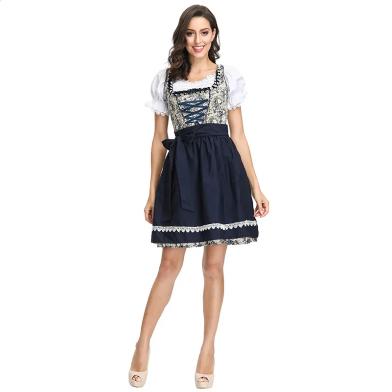 Novas Mulheres Alemanha Oktoberfest Traje Beer Girl Traje Tradicional Vestido Bávaro Dirndl halloween trajes para mulheres adultas