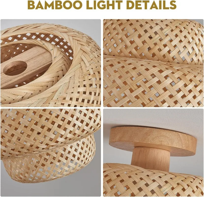 New Chinese restaurant chandelier bamboo art bamboo weaving Japanese tea room homestay hotpot restaurant farmhouse Zen lamp