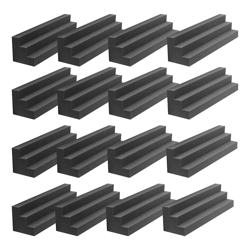 16 Pack Acoustic Foam Panels, Acoustic Bass Trap Corner Block, Sound Absorbing Foam For Studio, Home Or Theater