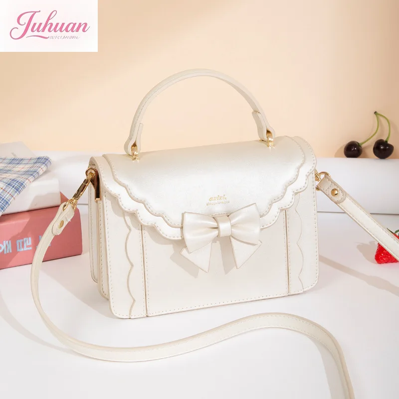 2025 اليابانية الحلو جديد حقيبة مربعة صغيرة المرأة القوس لوليتا حقائب حقائب كتف جميلة المألوف تنوعا حقيبة ساعي السيدات #5