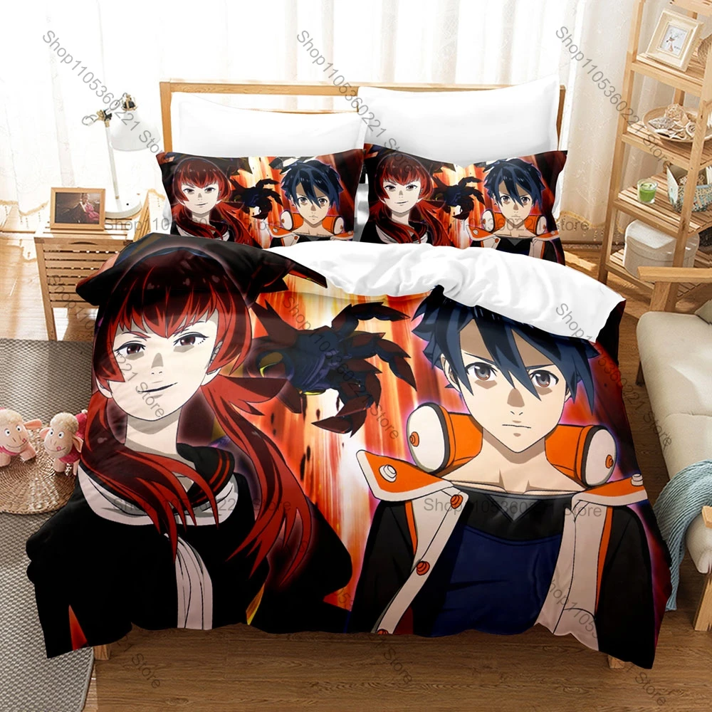 BBK BRNK Bubuki Buranki 3D Bedding Set Includes Duvet Cover + 2 Pillowcases Sci-Fi Mecha Anime Azuma Kazuki Giant Buranki Titan