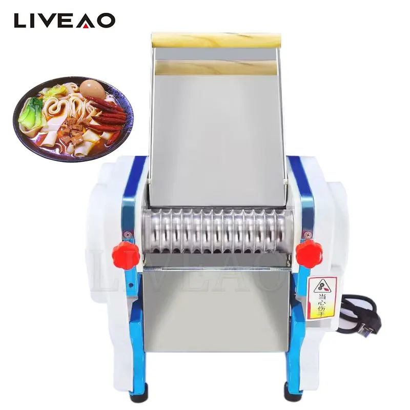 Electric Noodle Press Dough Roller Stainless Steel Desktop Pasta Dumpling Maker Commercial Kneading Noodle Machine