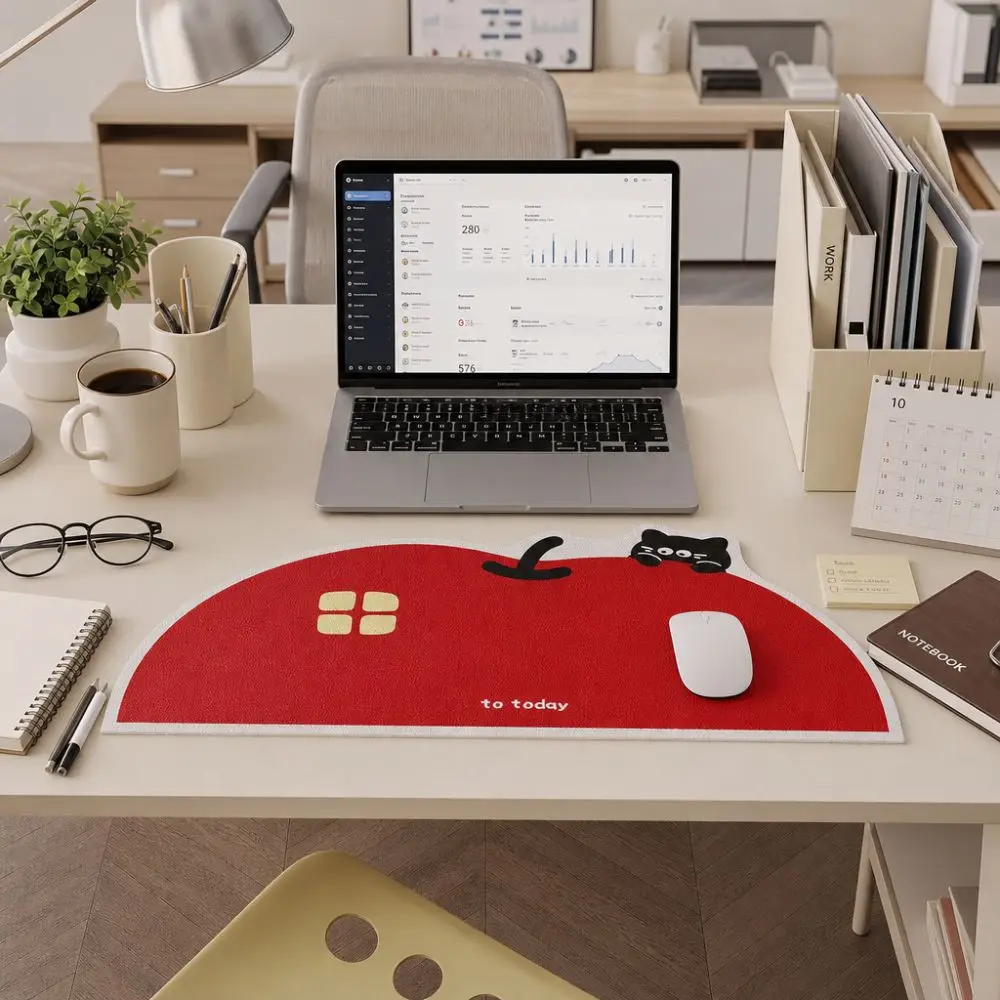 Cute Extra Large Kitty Mouse Pad Non Slip PU Desk Pad Waterproof Cartoon Computer Desk Mat for Office and Home