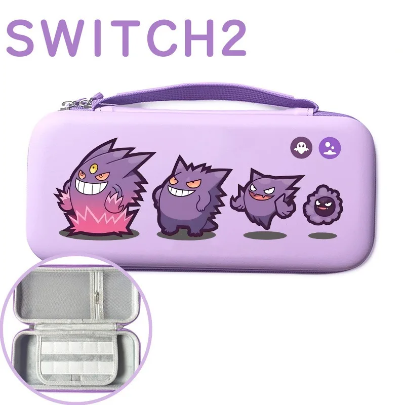 Портативный чехол Pokemon Gengar для Switch 2, дорожная сумка, жесткий корпус, аксессуары NS, защитный чехол с 10 игровыми картриджами